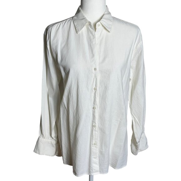 Banana Republic Blouse Ivory Linen Blend Button Up Relaxed Layer Preppy Women XS - Picture 1 of 9
